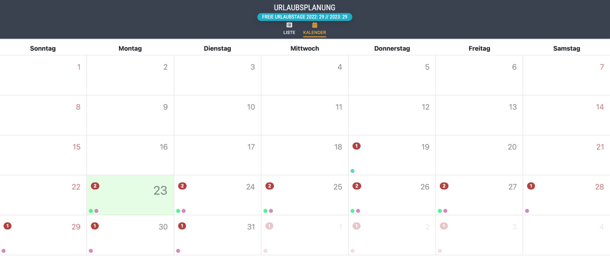 Kalender-Ansicht - 