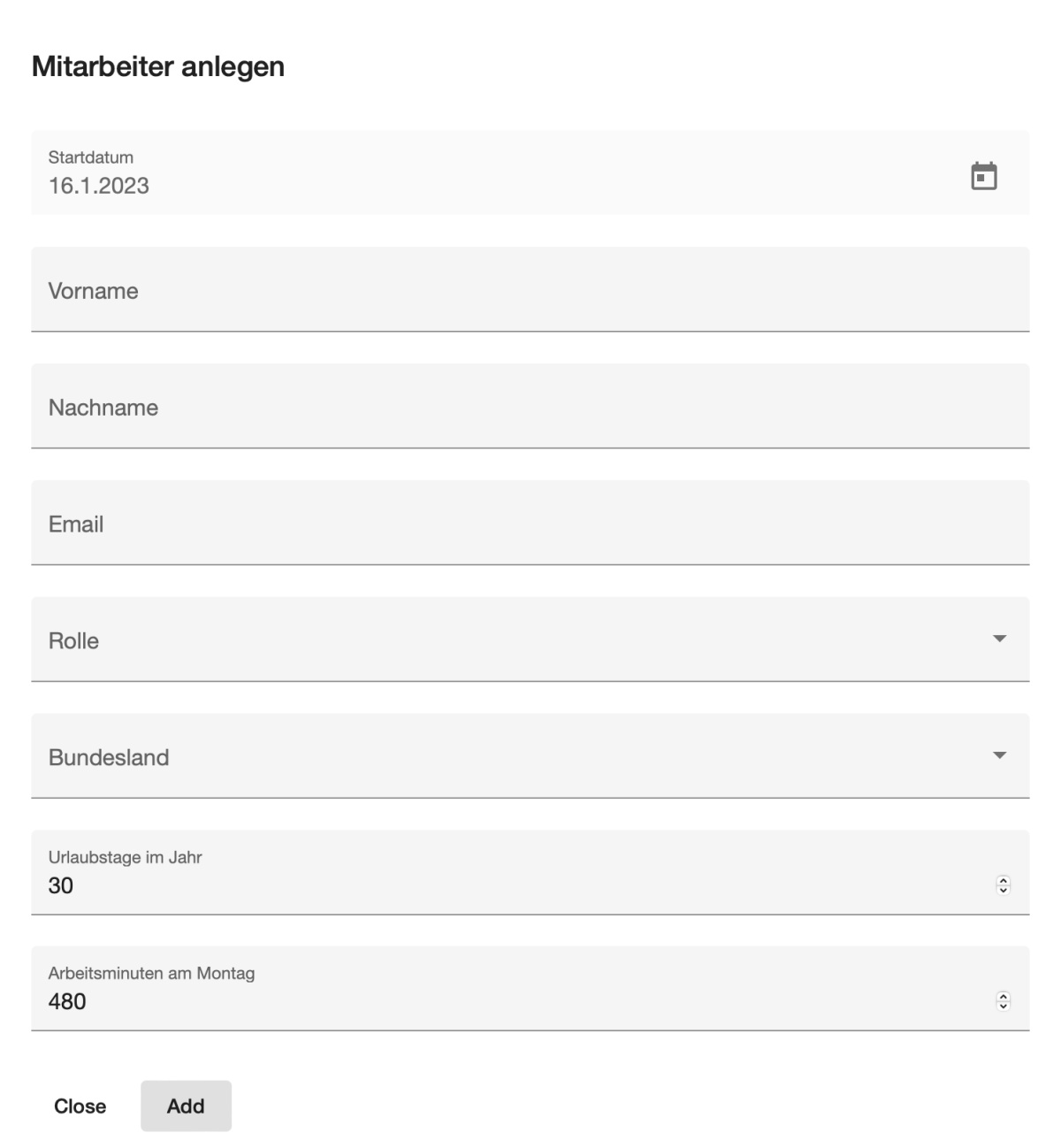 Mitarbeiter hinzufügen - 